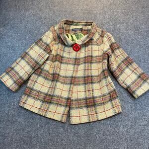 Artifacts Women's Size Large Wool Acrylic Blend Brown Peacoat Swing Jacket Lined